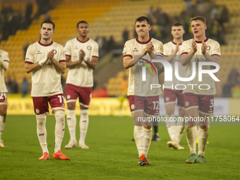 Jason Knight of Bristol City applauds their supporters after the Sky Bet Championship match between Norwich City and Bristol City at Carrow...