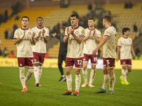 Jason Knight and Max O'Leary of Bristol City applaud their supporters after the Sky Bet Championship match between Norwich City and Bristol...