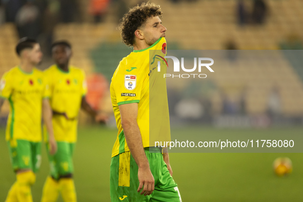 Emiliano Marcondes of Norwich City looks dejected after the Sky Bet Championship match between Norwich City and Bristol City at Carrow Road...