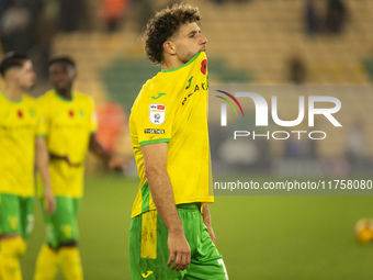 Emiliano Marcondes of Norwich City looks dejected after the Sky Bet Championship match between Norwich City and Bristol City at Carrow Road...