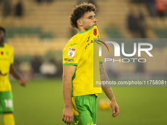 Emiliano Marcondes of Norwich City looks dejected after the Sky Bet Championship match between Norwich City and Bristol City at Carrow Road...