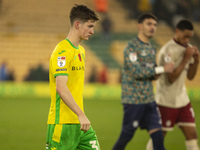 Kellen Fisher of Norwich City looks dejected after the Sky Bet Championship match between Norwich City and Bristol City at Carrow Road in No...