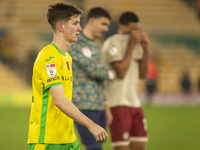 Kellen Fisher of Norwich City looks dejected after the Sky Bet Championship match between Norwich City and Bristol City at Carrow Road in No...