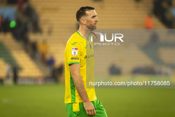 Shane Duffy of Norwich City appears dejected after the Sky Bet Championship match between Norwich City and Bristol City at Carrow Road in No...