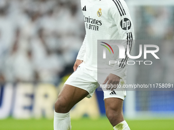 Jude Bellingham central midfield of Real Madrid and England during the La Liga match between Real Madrid CF and CA Osasuna at Estadio Santia...