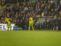 Anis Slimane of Norwich City is substituted for Christian Fassnacht of Norwich City during the Sky Bet Championship match between Norwich Ci...