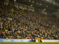 Norwich City supporters leave early during the Sky Bet Championship match between Norwich City and Bristol City at Carrow Road in Norwich, E...