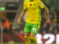 Emiliano Marcondes of Norwich City is on the ball during the Sky Bet Championship match between Norwich City and Bristol City at Carrow Road...