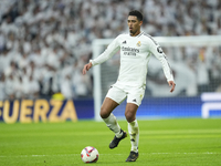 Jude Bellingham central midfield of Real Madrid and England during the La Liga match between Real Madrid CF and CA Osasuna at Estadio Santia...