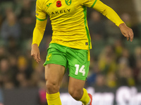 Ben Chrisene of Norwich City is on the ball during the Sky Bet Championship match between Norwich City and Bristol City at Carrow Road in No...