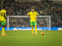 Emiliano Marcondes of Norwich City prepares to take a free kick during the Sky Bet Championship match between Norwich City and Bristol City...