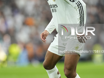 Jude Bellingham central midfield of Real Madrid and England during the La Liga match between Real Madrid CF and CA Osasuna at Estadio Santia...