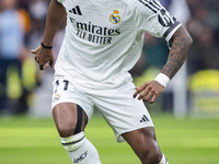 Rodrygo Silva de Goes of Real Madrid CF is in action with the ball during the La Liga EA Sports 2024/25 football match between Real Madrid C...