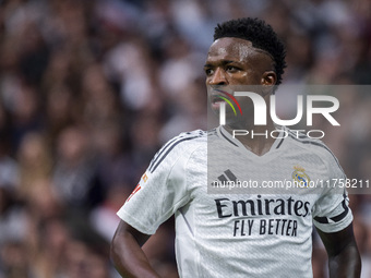 Vinicius Junior of Real Madrid CF appears during the La Liga EA Sports 2024/25 football match between Real Madrid CF and CA Osasuna at Estad...