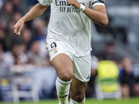 Kylian Mbappe of Real Madrid CF is in action with the ball during the La Liga EA Sports 2024/25 football match between Real Madrid CF and CA...