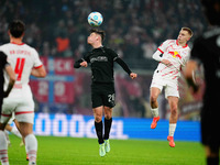 Lukas Ullrich of Borussia Monchengladbach  heads during the Bundesliga match between RB Leipzig and Borussia Mönchengladbach at Red Bull are...