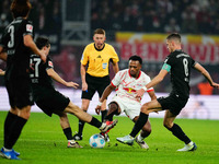 Loïs Openda of Leipzig  controls the ball during the Bundesliga match between RB Leipzig and Borussia Mönchengladbach at Red Bull arena, Lei...