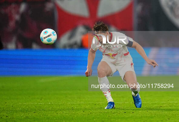 Willi Orban of Leipzig  heads during the Bundesliga match between RB Leipzig and Borussia Mönchengladbach at Red Bull arena, Leipzig, German...