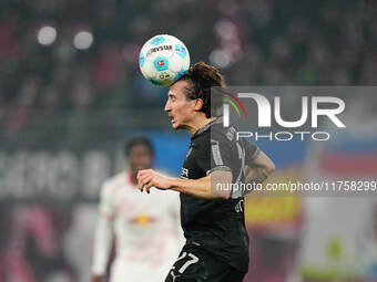 Rocco Reitz of Borussia Monchengladbach  heads during the Bundesliga match between RB Leipzig and Borussia Mönchengladbach at Red Bull arena...