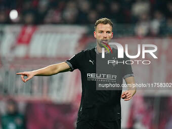 Marvin Friedrich of Borussia Monchengladbach  gestures during the Bundesliga match between RB Leipzig and Borussia Mönchengladbach at Red Bu...