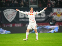 Lukas Klostermann of Leipzig  gestures during the Bundesliga match between RB Leipzig and Borussia Mönchengladbach at Red Bull arena, Leipzi...