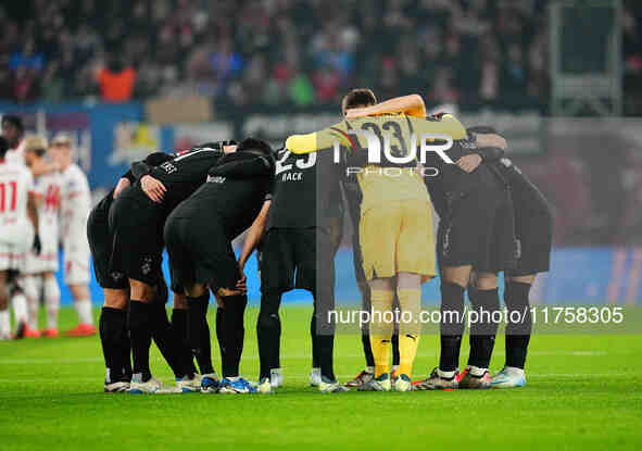  Borussia Monchengladbach team  during the Bundesliga match between RB Leipzig and Borussia Mönchengladbach at Red Bull arena, Leipzig, Germ...