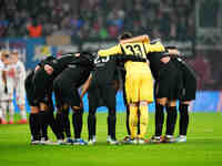  Borussia Monchengladbach team  during the Bundesliga match between RB Leipzig and Borussia Mönchengladbach at Red Bull arena, Leipzig, Germ...