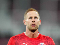 Peter Gulacsi of Leipzig  looks on during the Bundesliga match between RB Leipzig and Borussia Mönchengladbach at Red Bull arena, Leipzig, G...