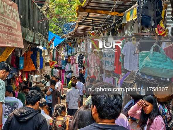 Shoppers crowd at the Bhutia Bazaar (Tibetan Market) in Nainital, Uttarakhand, India, on April 19, 2024. The Tibetan Market is located by Na...