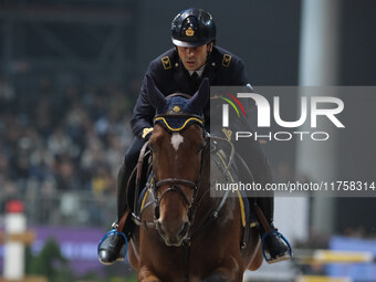 Eugenio Grimaldi rides Pompon Van de Koekoek during the International Winning Round CSI5*-W Trophy No. 5 presented by Crivelli at Jumping Ve...