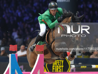 Gerfried Puck rides Equitron Ornaat V during the International Winning Round CSI5*-W Trophy No. 5 presented by Crivelli at Jumping Verona in...