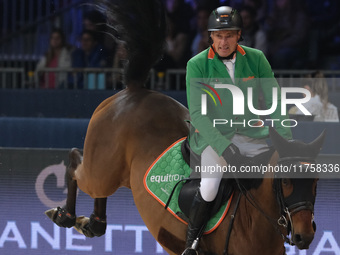 Gerfried Puck rides Equitron Ornaat V during the International Winning Round CSI5*-W Trophy No. 5 presented by Crivelli at Jumping Verona in...