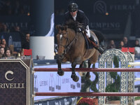 Simon Delestre rides Olga Van de Kruishoeve during the International Winning Round CSI5*-W Trophy No. 5 presented by Crivelli at Jumping Ver...