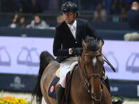 Simon Delestre rides Olga Van de Kruishoeve during the International Winning Round CSI5*-W Trophy No. 5 presented by Crivelli at Jumping Ver...