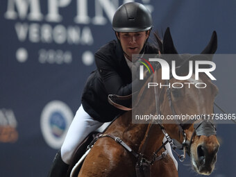 Gilles Thomas rides Luna van het Dennehof during the International Winning Round CSI5*-W Trophy No. 5 presented by Crivelli at Jumping Veron...