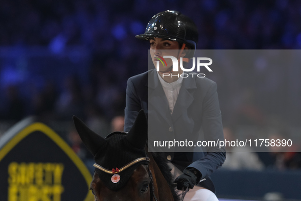 Jennifer Hochstaedter rides Winnetou de la Hamente Z during the International Winning Round CSI5*-W Trophy No. 5 presented by Crivelli at Ju...