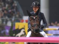 Jennifer Hochstaedter rides Winnetou de la Hamente Z during the International Winning Round CSI5*-W Trophy No. 5 presented by Crivelli at Ju...