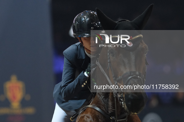 Jennifer Hochstaedter rides Winnetou de la Hamente Z during the International Winning Round CSI5*-W Trophy No. 5 presented by Crivelli at Ju...