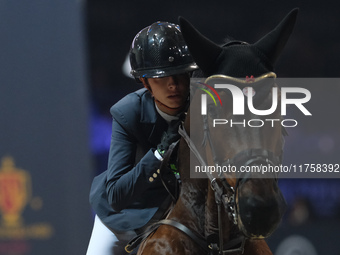 Jennifer Hochstaedter rides Winnetou de la Hamente Z during the International Winning Round CSI5*-W Trophy No. 5 presented by Crivelli at Ju...