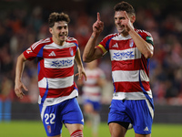 Lucas Boye of Granada CF scores the second goal of the game during the LaLiga Hypermotion match between Granada CF and CD Eldense at Nuevo L...