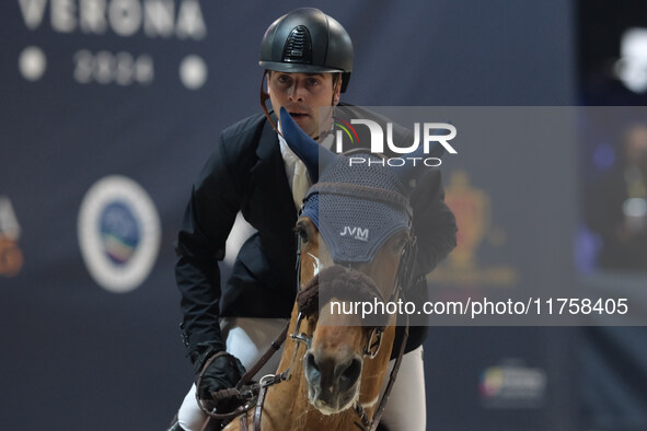 Jordy van Massenhove rides Verdiamo Z during the International Winning Round CSI5*-W Trophy No. 5 presented by Crivelli at Jumping Verona in...