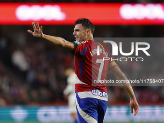 Lucas Boye of Granada CF scores the second goal of the game during the LaLiga Hypermotion match between Granada CF and CD Eldense at Nuevo L...