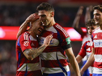 Lucas Boye of Granada CF scores the second goal of the game during the LaLiga Hypermotion match between Granada CF and CD Eldense at Nuevo L...