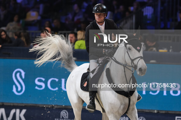 Jerome Guery rides Great Britain V during the International Winning Round CSI5*-W Trophy No. 5 presented by Crivelli at Jumping Verona in Ve...