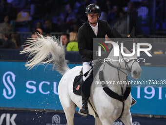 Jerome Guery rides Great Britain V during the International Winning Round CSI5*-W Trophy No. 5 presented by Crivelli at Jumping Verona in Ve...