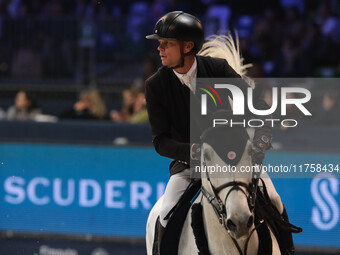 Jerome Guery rides Great Britain V during the International Winning Round CSI5*-W Trophy No. 5 presented by Crivelli at Jumping Verona in Ve...