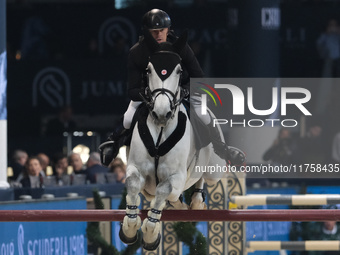 Jerome Guery rides Great Britain V during the International Winning Round CSI5*-W Trophy No. 5 presented by Crivelli at Jumping Verona in Ve...