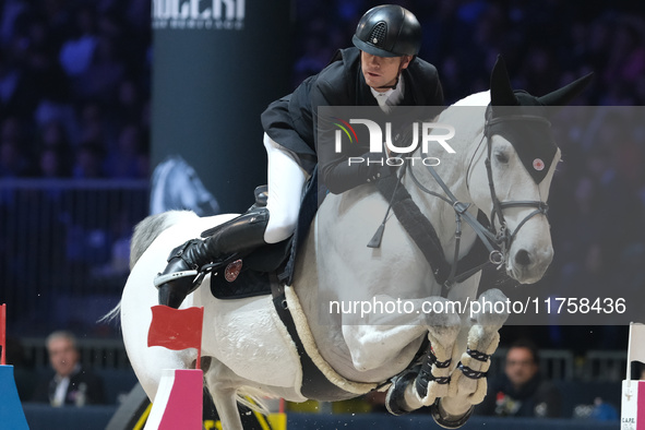 Jerome Guery rides Great Britain V during the International Winning Round CSI5*-W Trophy No. 5 presented by Crivelli at Jumping Verona in Ve...