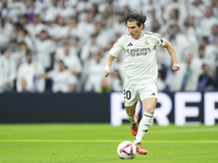 Fran Garcia left-back of Real Madrid and Spain during the La Liga match between Real Madrid CF and CA Osasuna at Estadio Santiago Bernabeu o...