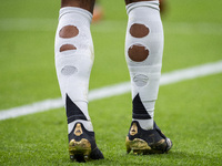 Adidas Predator shoes of Jude Bellingham of Real Madrid CF are seen during the La Liga EA Sports 2024/25 football match between Real Madrid...